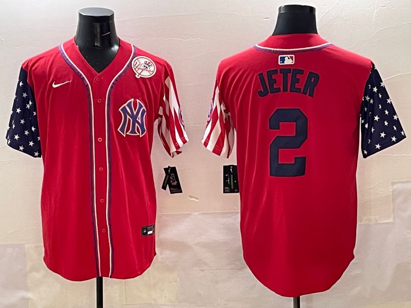 Men New York Yankees 2 Jeter Red a generation of national flags Jointly Name 2025 Nike MLB Jersey style 7